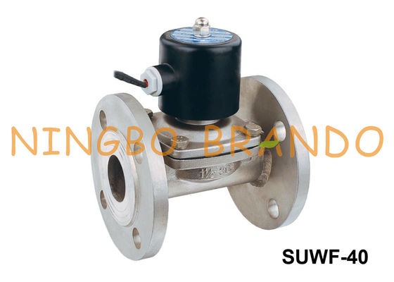 SUWF-40 1 1/2 &#39;&#39; Kołnierzowy zawór elektromagnetyczny ze stali nierdzewnej 24VDC 220VAC