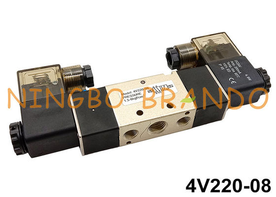 4V220-08 Podwójna cewka pneumatycznego zaworu elektromagnetycznego typu Airtac